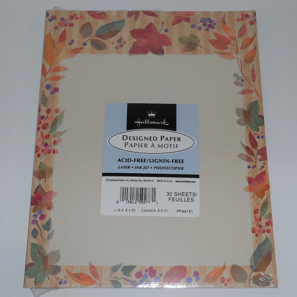🍁🍁🍁🍁NWT-VINTAGE Fall Hallmark Paper 90s/Dis